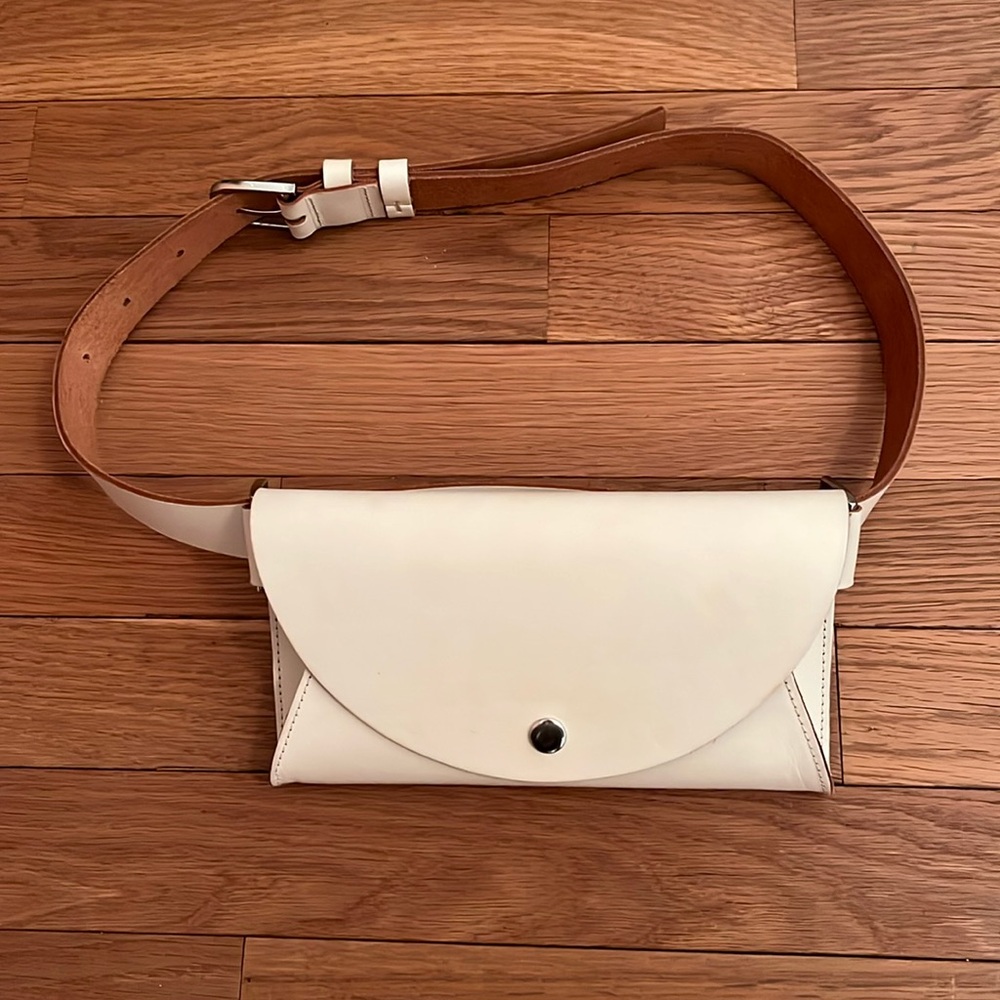 Cos Off White Leather Belt Bag